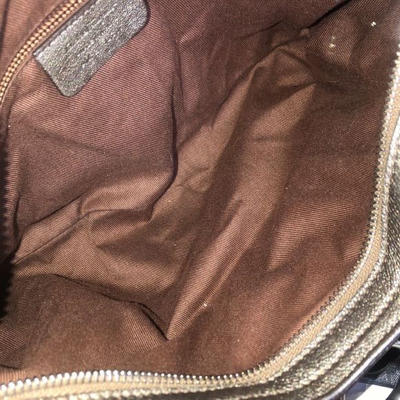 SALVATORE FERRAGAMO Gancini Metallic Silver Grey Leather Hand Bag Like New Cndtn - Picture 15 of 17